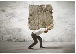 Saddle with - Burden (someone) with an onerous responsibility or task.