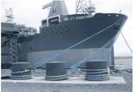 Moorings  - The ropes or chains that keep a boat from moving away from a particular place.