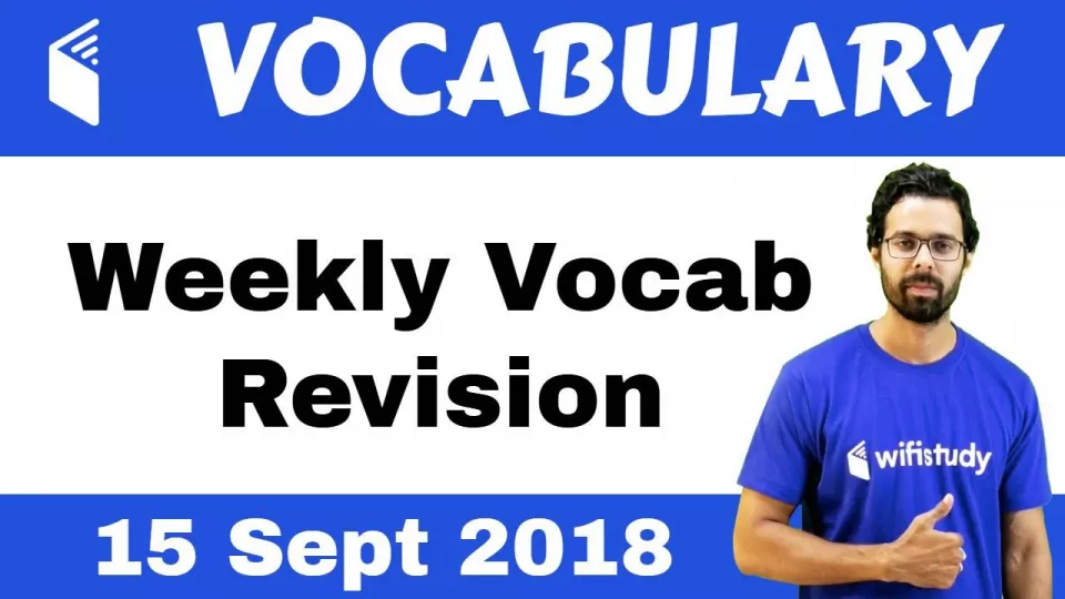 Vocab weekly revision video