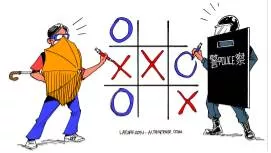 Stalemate  - A situation in which nothing can change or no action can be taken: