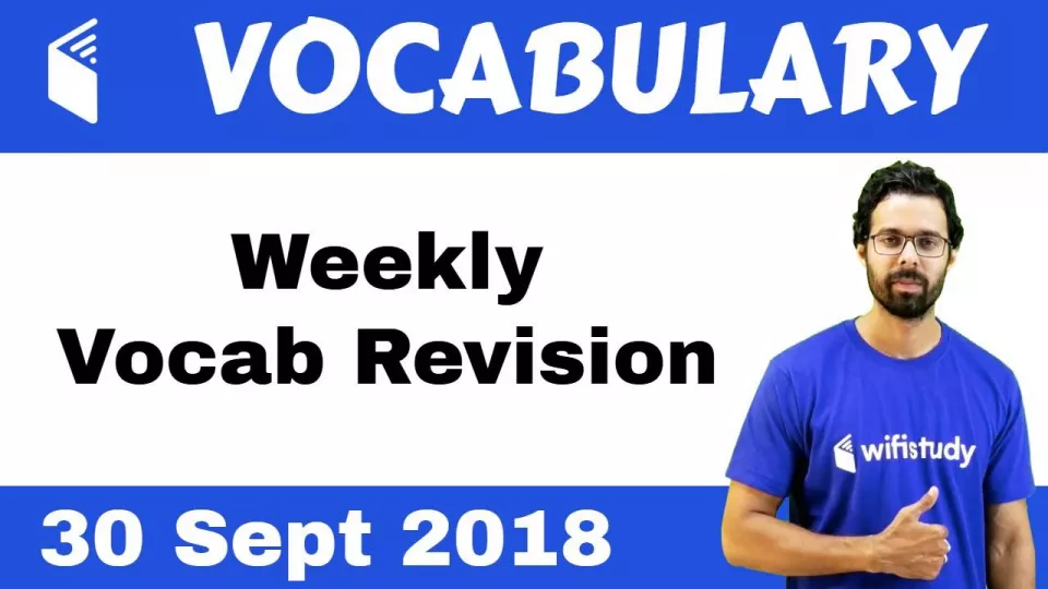 Vocab weekly revision video