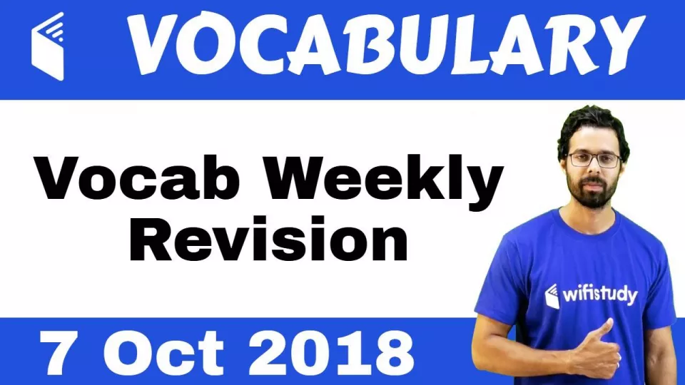 Vocab weekly revision video
