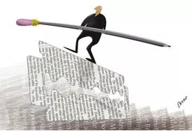 On a razorâ€™s edge  - To the point of doing something risky or dangerous.
