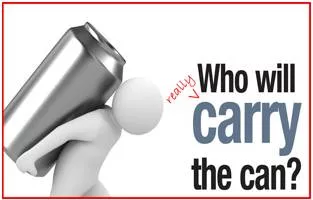 Carry the can - To take the blame for something, often another's mistakes or misdeeds: