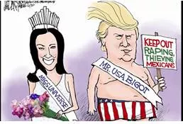 Bigoted  - Blindly devoted to some creed, opinion, or practice.