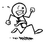 Scurry  - (of a person or small animal) move hurriedly with short quick steps.