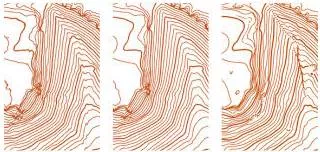 Contours  - The edge or line that defines or bounds a shape or object.