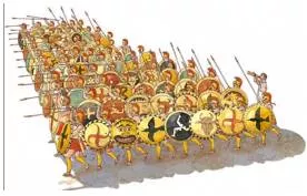 Phalanx  - A body of troops in close array.