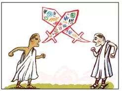 Diatribe  - A long angry speech or scolding.