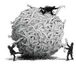 Imbroglio  - An extremely confused, complicated, or embarrassing situation.