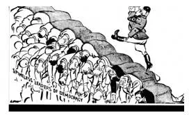 Appeasement  - The action or process of appeasing.