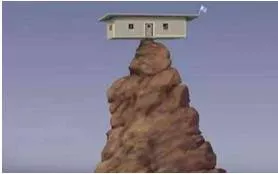 Precarious  - Meaning: not securely held or in position; dangerously likely to fall or collapse