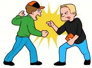 Quarrel  - Meaning: have a heated argument or disagreement; take exception to or disagree with (something).