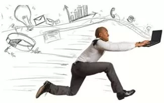 Haste  - Meaning: excessive speed or urgency of movement or action; hurry.