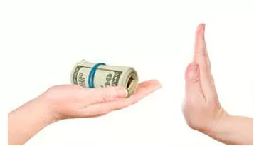 Repudiation  - Meaning: rejection of a proposal or idea.