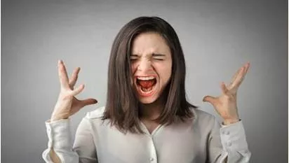 Hysterical  - Meaning: unable to control your feelings or behaviour because you are extremely frightened, angry, excited, etc.