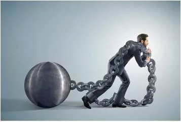 Drag  - Meaning: Burden; a person or thing that makes progress difficult.