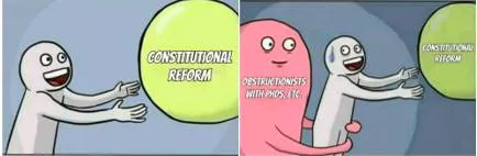 Obstructionism - Meaning- The practice of trying to prevent a parliament or committee from making progress, passing laws, etc.
