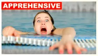 Apprehensive  - Meaning- Worried or frightened that something unpleasant may happen. ((चिंतित) (भयभीत))