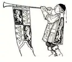 Herald  - Meaning- To say in public that somebody/something is good or important.