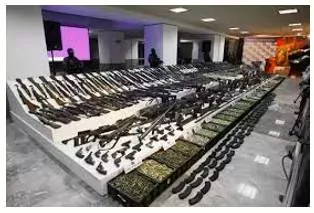 Arsenal  - Meaning- A place where weapons and military equipment are stored or made.