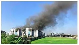 Fire warning  on serum institute blaze