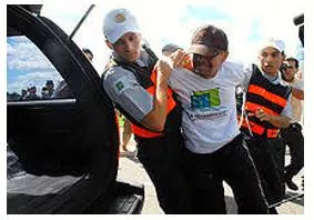 Detain  - Keep (someone) in official custody, typically for questioning about a crime or in a politically sensitive situation.
