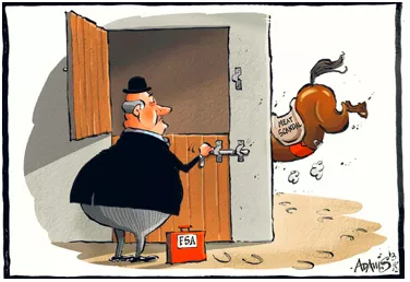 To close (shut) the stable door after the horse has bolted - To try to fix something after the problem has occurred. (घोड़े के बोल्ट के बाद स्थिर दरवाजे को बंद (बंद) करना)