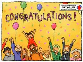 Expressing congratulations 