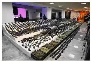 Arsenal - A place where weapons and military equipment are stored or made.