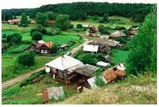 Hamlet  - A small settlement, generally one smaller than a village, and strictly (in Britain) one without a church.