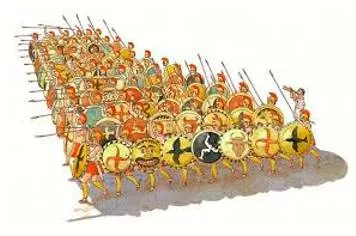Phalanx - A group of people or things of a similar type forming a compact body.