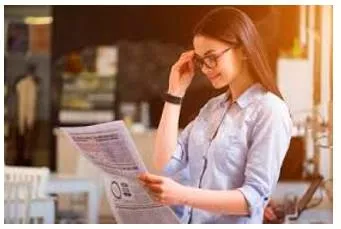 Perusal  - The action of reading or examining something.