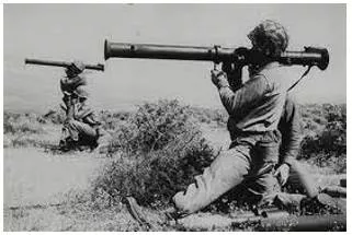 Bazooka  - A short-range tubular rocket launcher used against tanks.