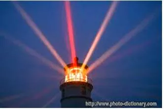 Beacon - A light or other visible object serving as a signal, warning, or guide at sea, on an airfield, etc.
