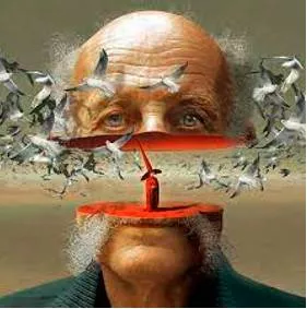 Surreal  - Very strange; more like a dream than reality, with ideas and images mixed together in a strange way.