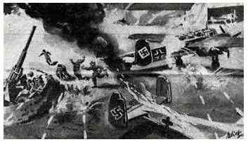 Strafe - To attack a place with bullets or bombs.
