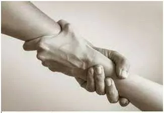 Clasp  - To hold something tightly in your hand.