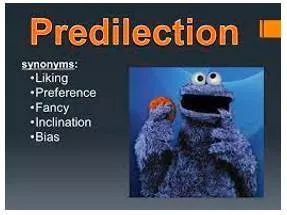 Predilection  - A preference or special liking for something.