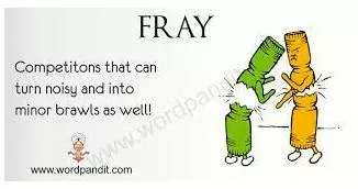 Fray  - A usually disorderly or protracted fight, struggle, or dispute.