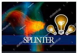 Splinter    - Break or cause to break into small sharp fragments.