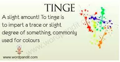 Tinge  - To add a small amount of colour to something.