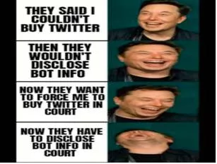 Elon musk breaks silence on $44 billion deal with a meme and a swipe on twitter