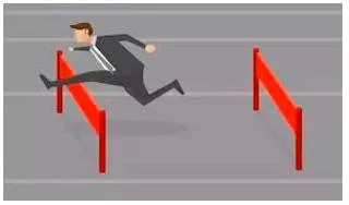 Hurdle  - A problem or difficulty that must be solved or dealt with before you can achieve something.