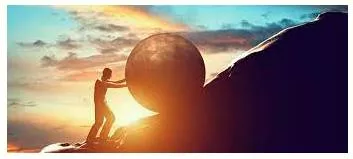Persist  - To continue to do something despite difficulties or opposition, in a way that can seem unreasonable.