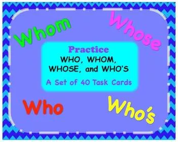Who  whom  who's whose