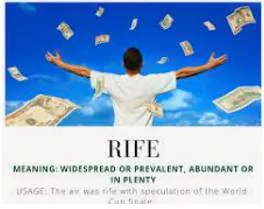 Rife  - Full of something that is very common.
