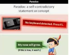 Paradox  - A person, thing or situation that has two opposite features and therefore seems strange.