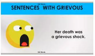 Grievous  - Very serious and often causing great pain or difficulty.