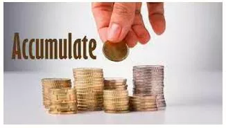 Accumulate  - To gradually get more and more of something over a period of time.